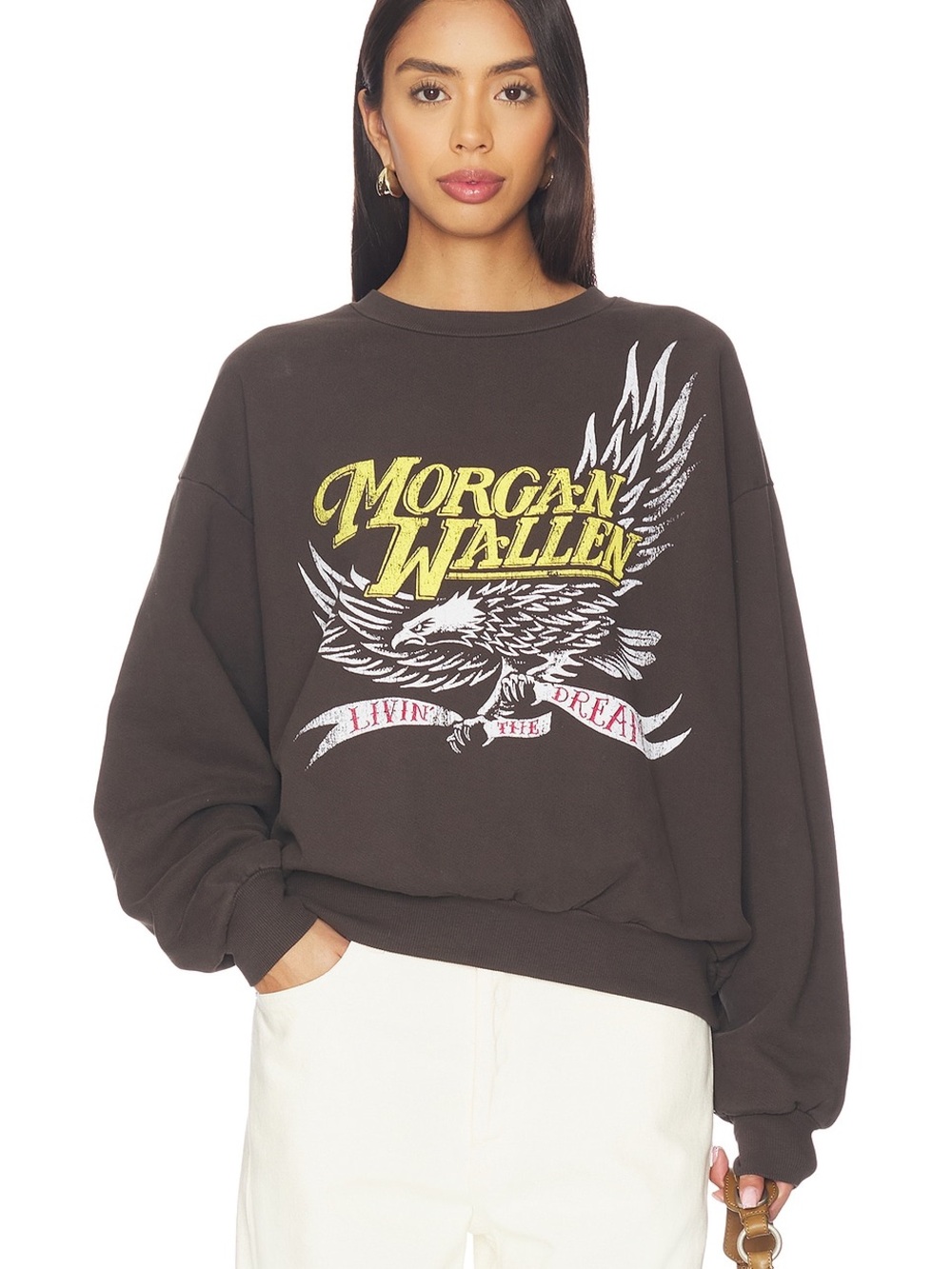 DAYDREAMER Morgan Wallen Classic Eagle Oversized Crew Sweatshirt Size S/M NWT